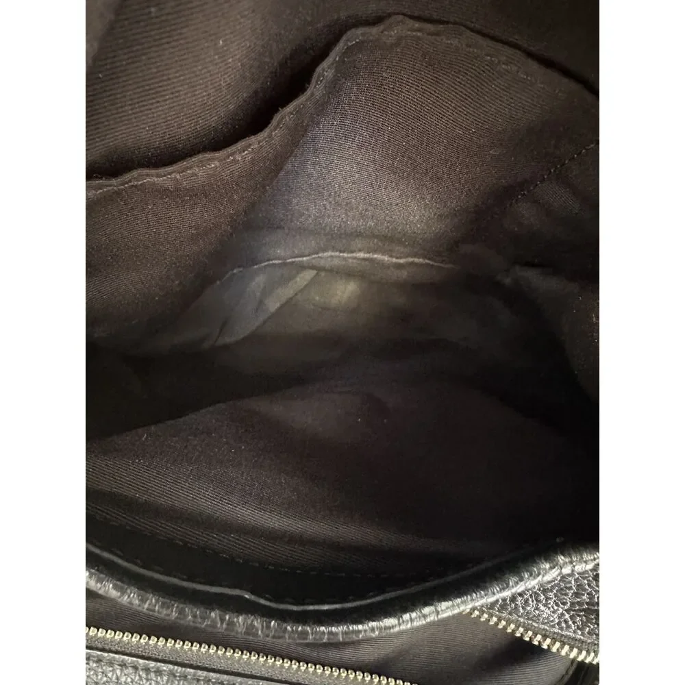 Coach Madison Phoebe Shoulder Bag Black Pebbled Leather Satchel Purse